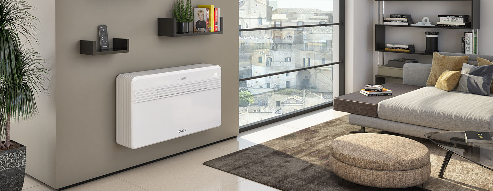 Olimpia Splendid Unico Pro 35 HP EVA Monoblock Airco zonder buitenunit 3,5 kw en Hittepomp 2,1 kw Energie klasse A