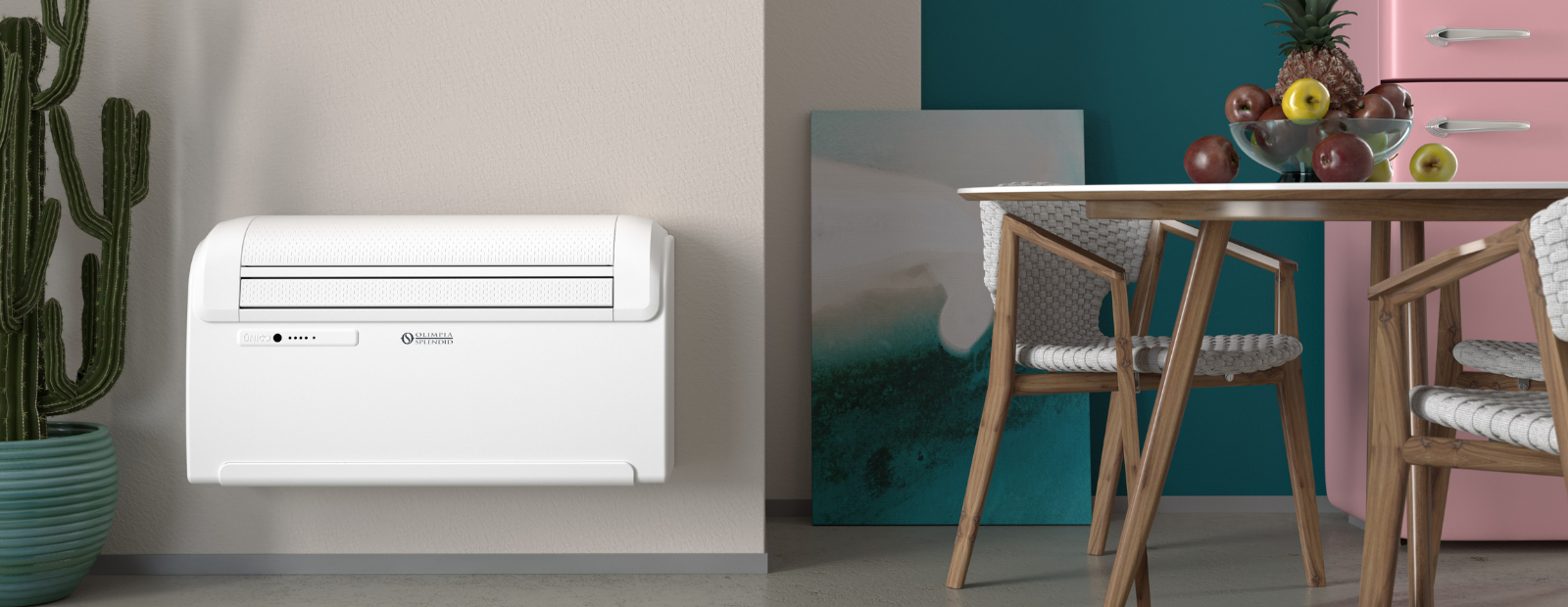 Olimpia Splendid Unico Art 12 HP CVA Monoblock Airco zonder buitenunit 2,4 kw en Hittepomp 2,1 kw Energie klasse A