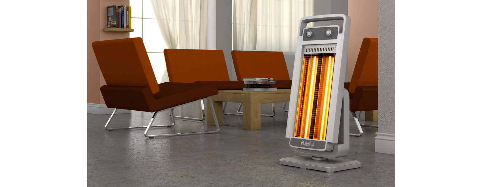 Olimpia Splendid Solaria Carbon chrome Infrarood koolstof kachel 1200 Watt 18m2 met oscillatie